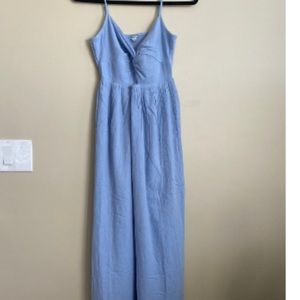 Aerie Baby Blue Crepe Cut Out Dress